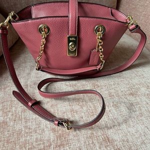 Coach, pink leather crossbody bag